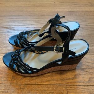 🌟BANDOLINO LEATHER & CORK WEDGES